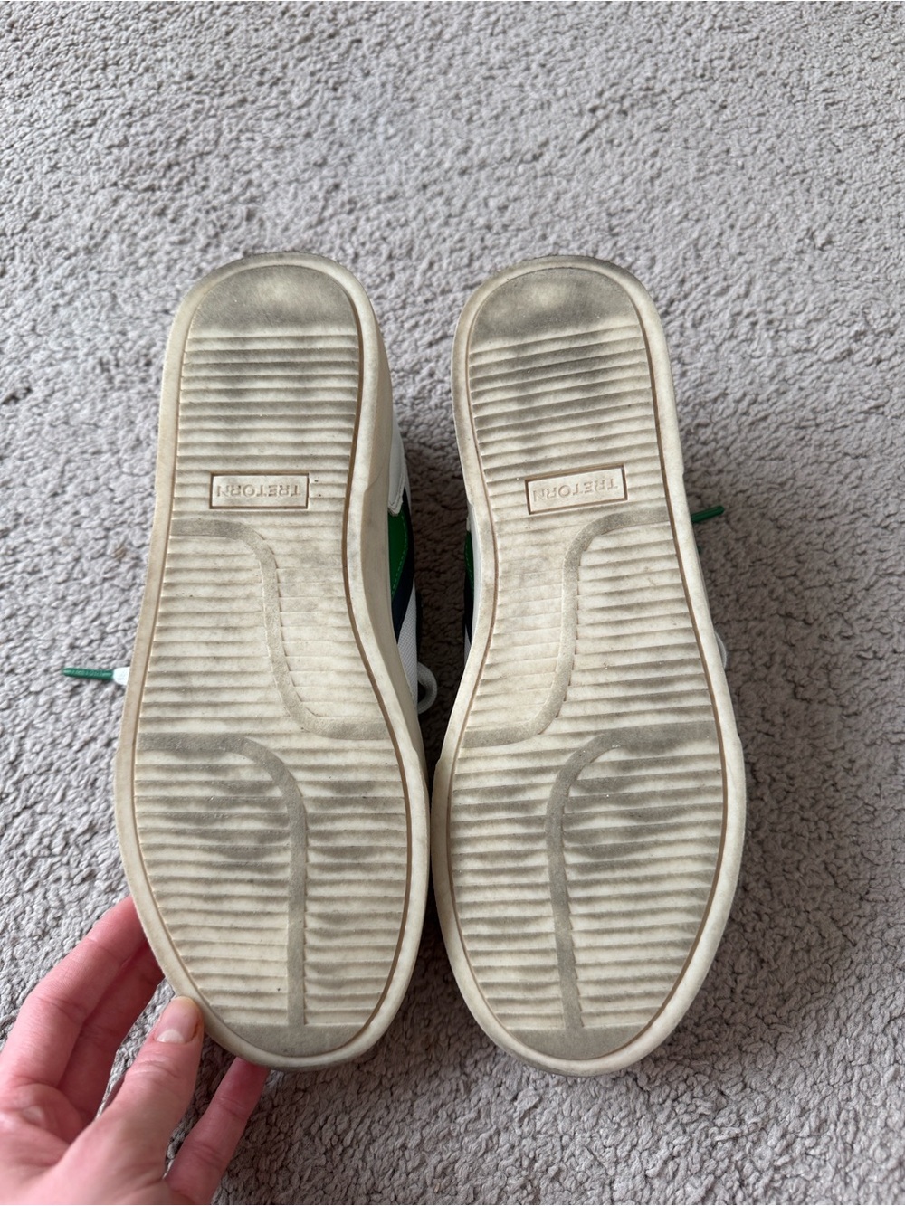 TRETORN White and Green Low-Top Sneakers - Picture 7 of 8